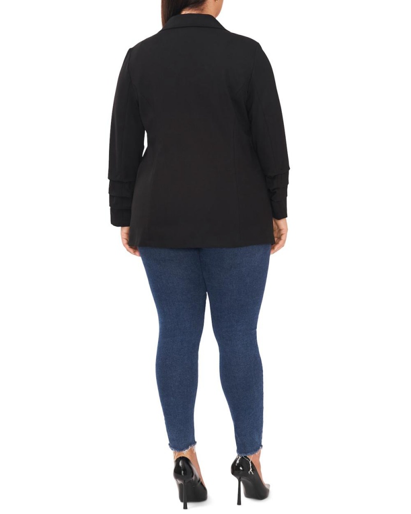 Dámské Blejzr Vince Camuto Layered-Cuff Notch-Lapel (Plus Size) Černé | 0428-QEMAP