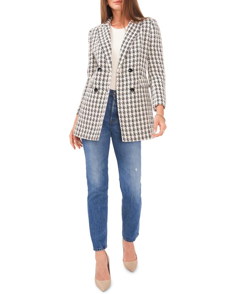 Dámské Bundy Vince Camuto Double-Breasted Tweed Bílé | 7945-SAWQJ