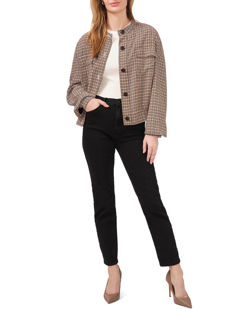 Dámské Bundy Vince Camuto Plaid Oversize Hnědé | 3605-OXJPC