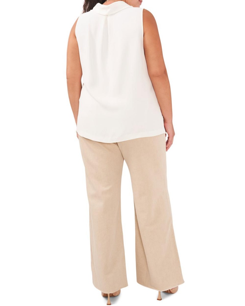 Dámské Halenka Vince Camuto Bez Rukávů Cowl-Neck (Plus Size) Bílé | 5364-RWKYN