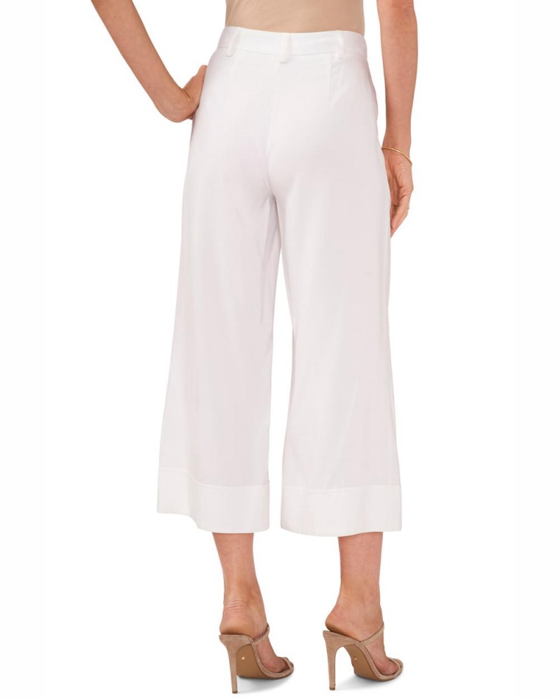 Dámské Kalhoty Vince Camuto Cropped Široké-Leg Bílé | 5346-ABMEX