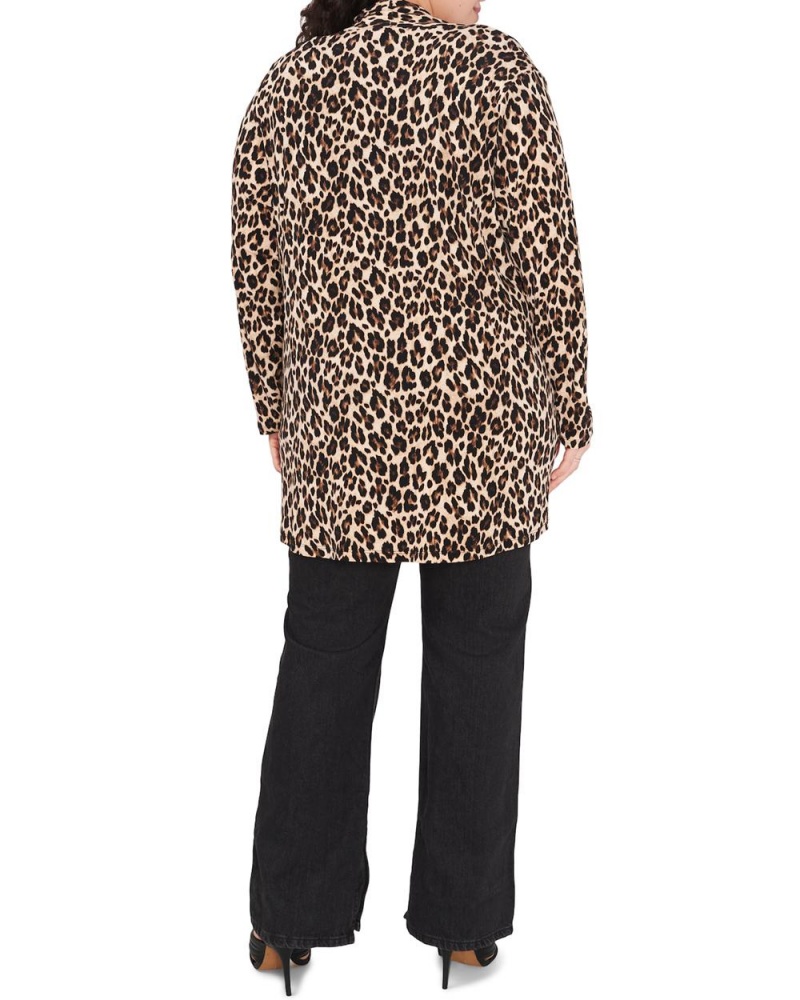 Dámské Kardigan Vince Camuto Leopard-Print Open-Front Cardigan (Plus Size) Černé Leopard | 9634-PSRXG