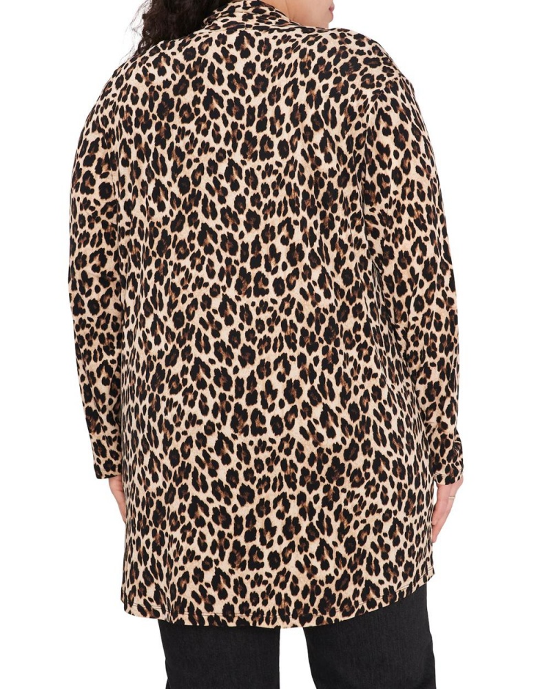 Dámské Kardigan Vince Camuto Leopard-Print Open-Front Cardigan (Plus Size) Černé Leopard | 9634-PSRXG