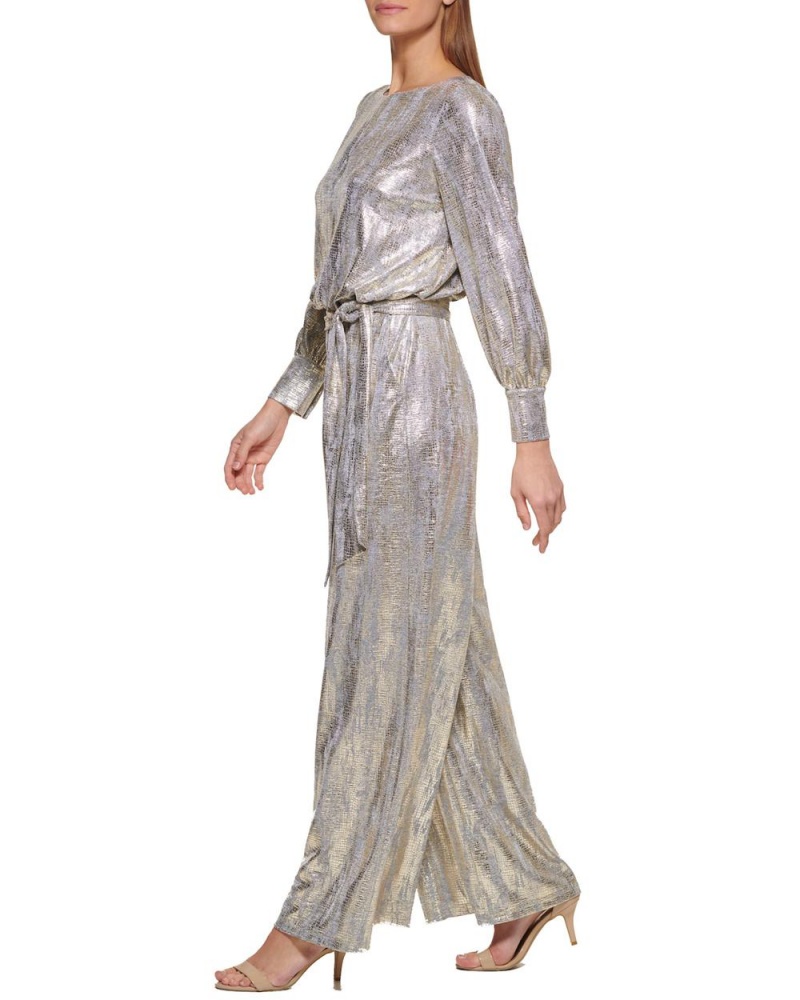 Dámské Kombinéza Vince Camuto Belted Metallic Zlaté | 9803-GZBJA