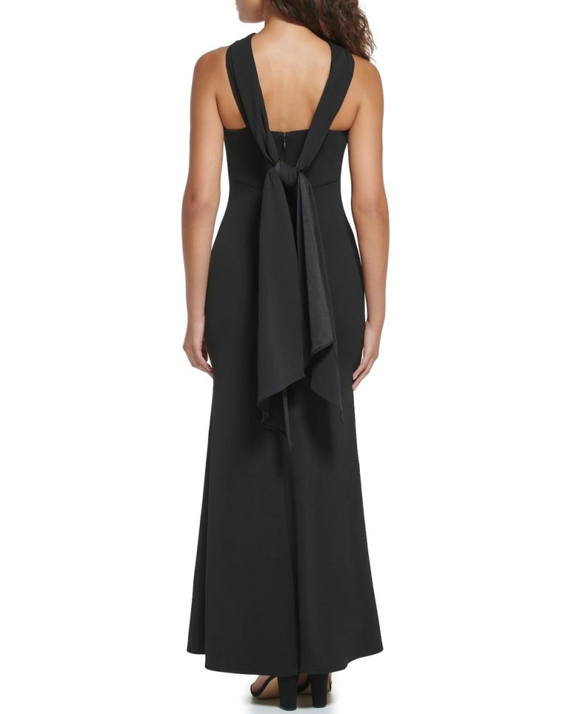Dámské Maxi Šaty Vince Camuto Scarf-Detail Halter Gown Černé | 5631-FWXYS