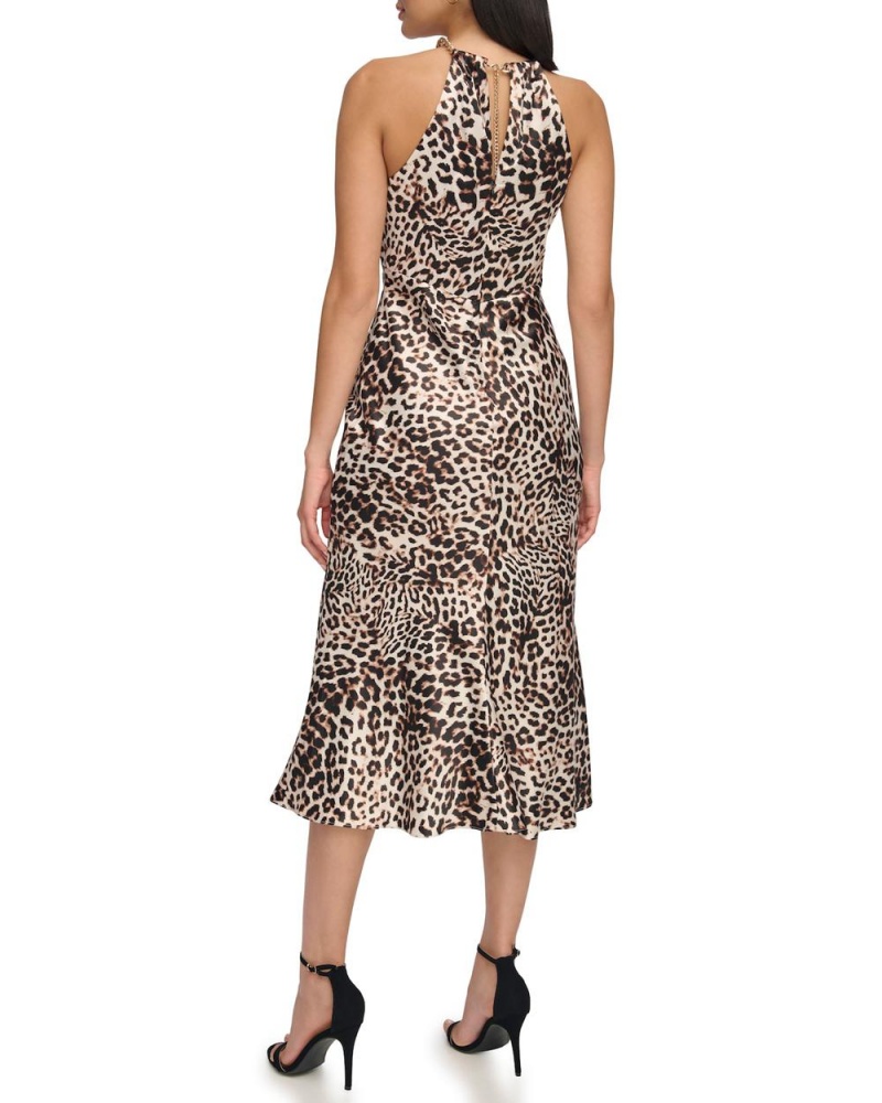 Dámské Midi Šaty Vince Camuto Leopard-Print Halter Hnědé Leopard | 7294-CRDSJ