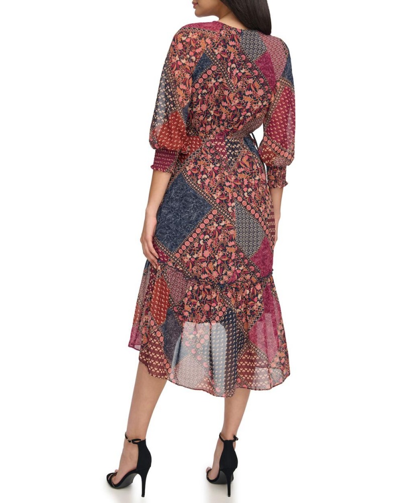 Dámské Midi Šaty Vince Camuto Printed High-Low Blankyt | 0345-TASGX