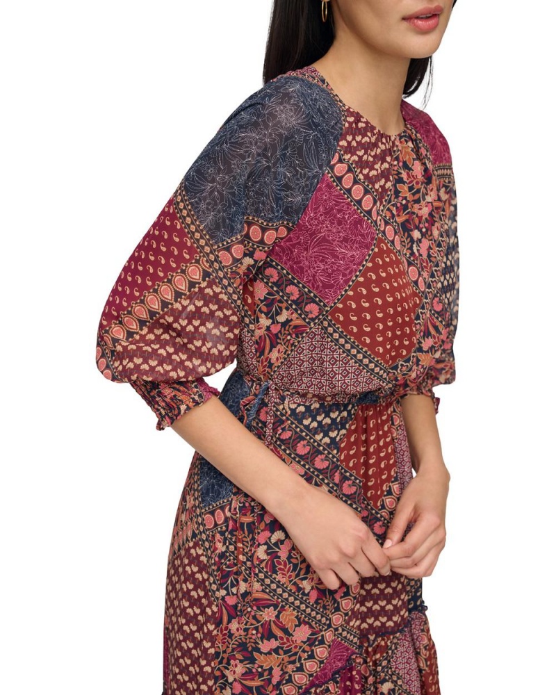 Dámské Midi Šaty Vince Camuto Printed High-Low Blankyt | 0345-TASGX
