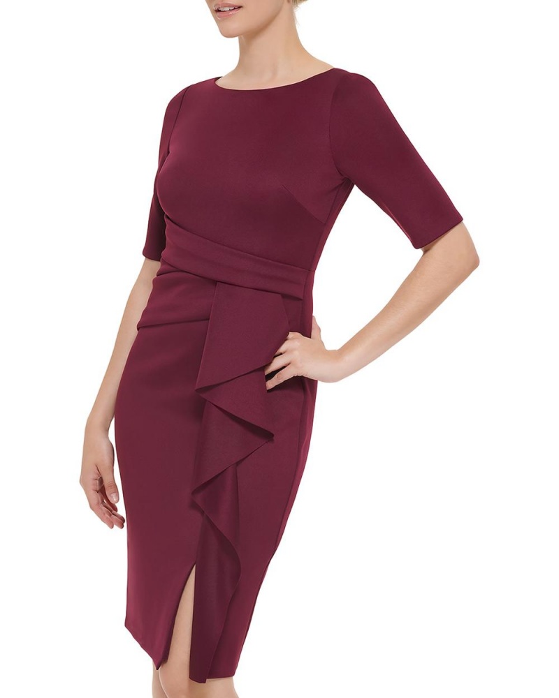 Dámské Midi Šaty Vince Camuto Ruffled-Skirt Vínové | 1346-FEXLD