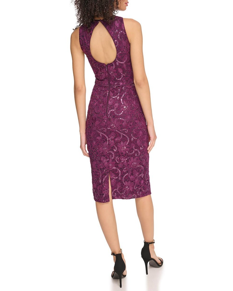 Dámské Midi Šaty Vince Camuto Sequined Krajkové Fialové | 4071-AZWMK