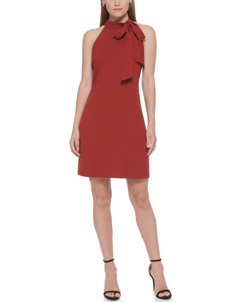 Dámské Mini Šaty Vince Camuto Bow-Neck Červené | 3695-ESFRQ