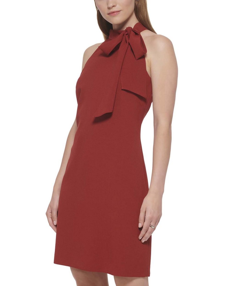 Dámské Mini Šaty Vince Camuto Bow-Neck Červené | 3695-ESFRQ