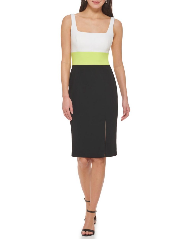Dámské Mini Šaty Vince Camuto Colorblock Square-Neck Šedé | 7189-LBIUE