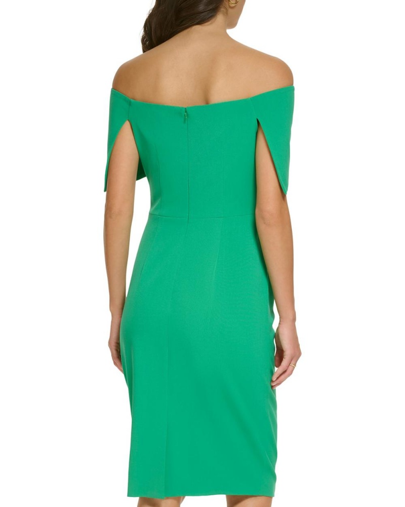 Dámské Mini Šaty Vince Camuto Off-The-Shoulder Sheath Tmavě Zelene | 9542-PHKAU