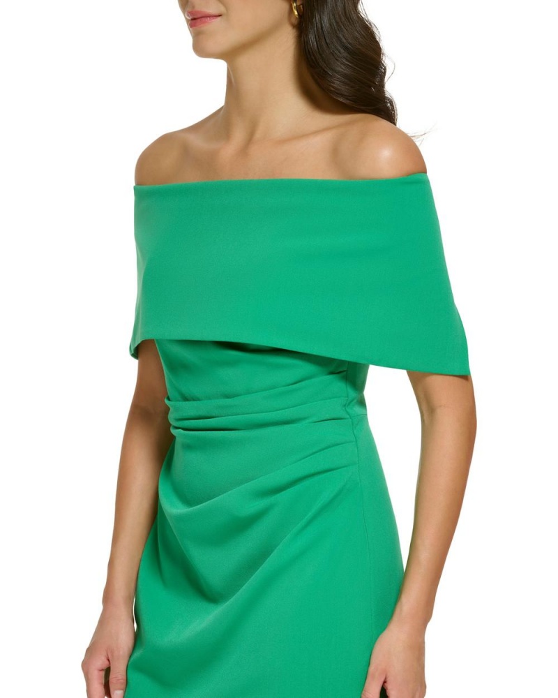 Dámské Mini Šaty Vince Camuto Off-The-Shoulder Sheath Tmavě Zelene | 9542-PHKAU