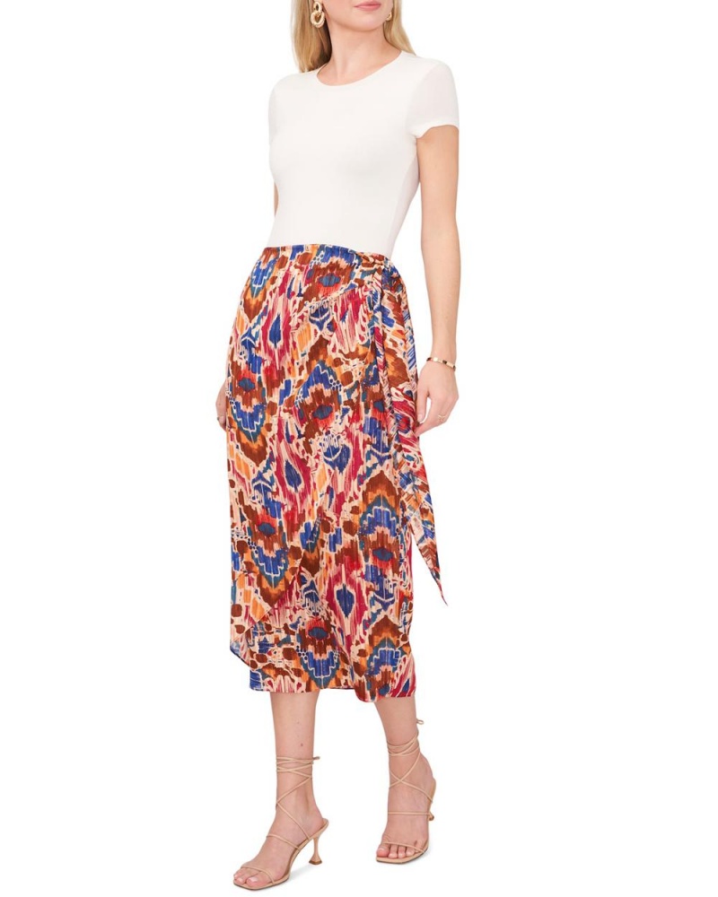 Dámské Sukně Vince Camuto Printed Tie-Front Midi Červené | 9856-WAYVM
