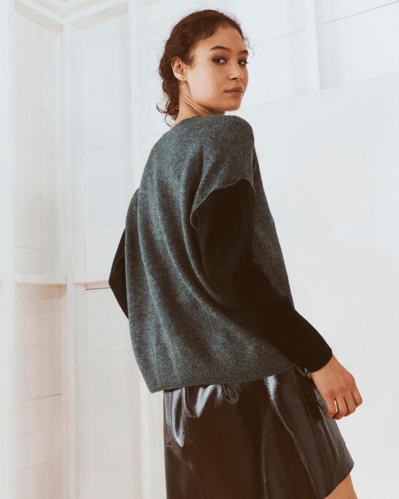 Dámské Svetr Vince Camuto Colorblock Šedé | 8794-JEGPF