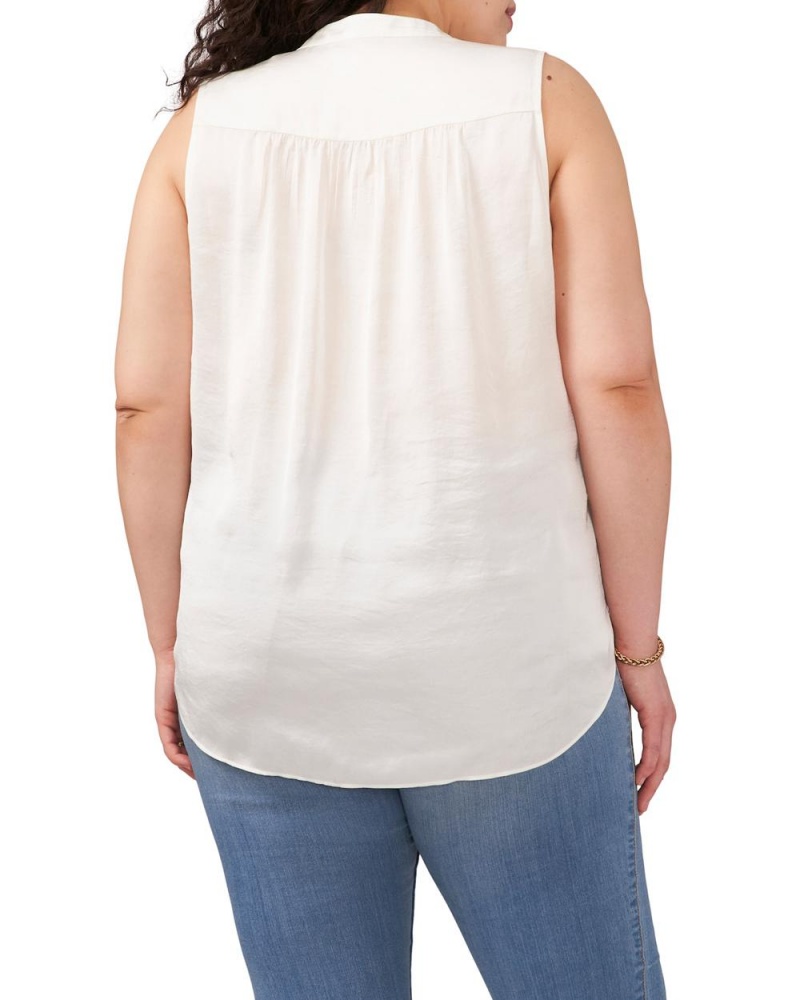 Dámské Topy Vince Camuto Bez Rukávů V-Neck (Plus Size) Bílé | 2513-NKBUY