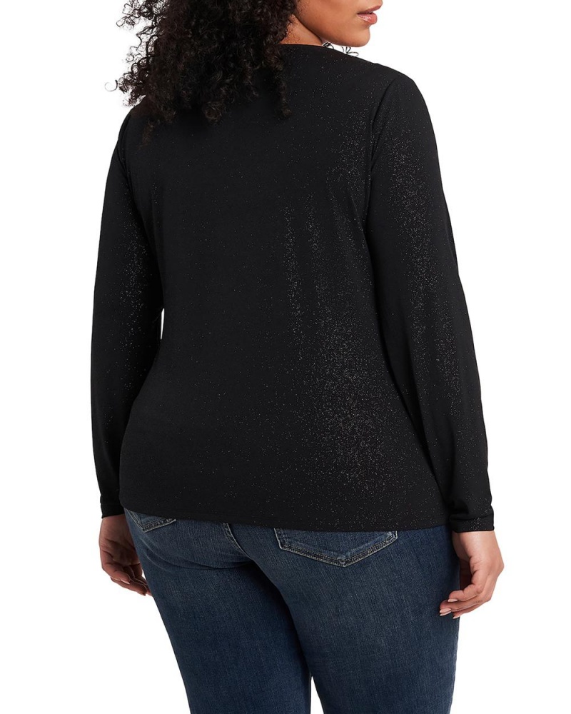 Dámské Topy Vince Camuto Ruched Cutout Jersey (Plus Size) Černé | 8310-PXISZ