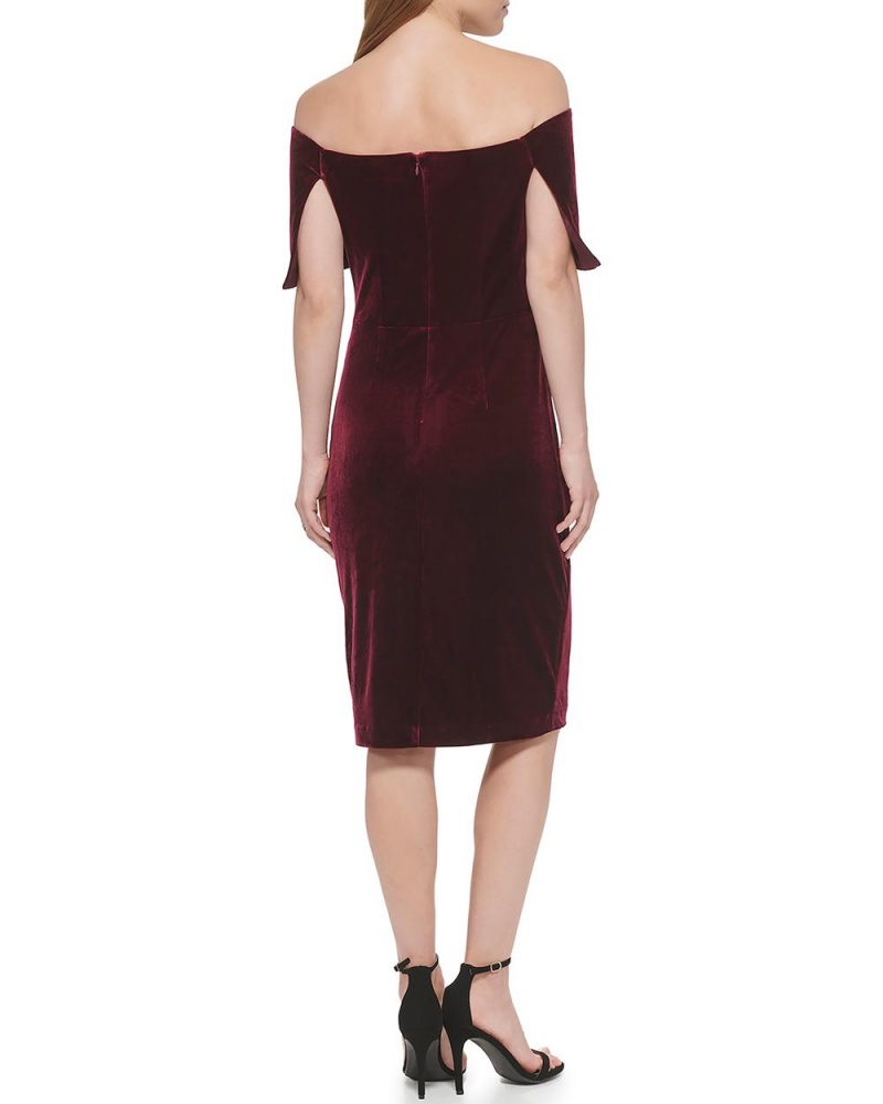 Dámské Šaty Vince Camuto Ruched Off-The-Shoulder Vínové | 9076-AVWLZ