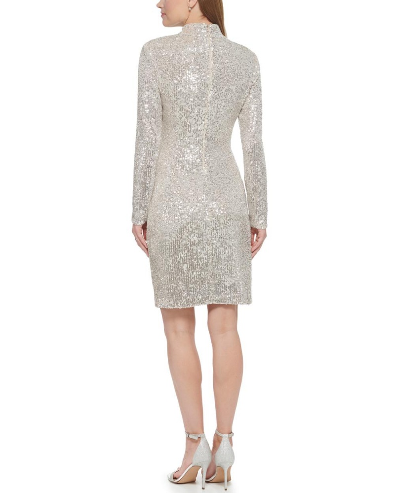 Dámské Šaty Vince Camuto Sequined Cocktail Bílé | 0984-MANQZ